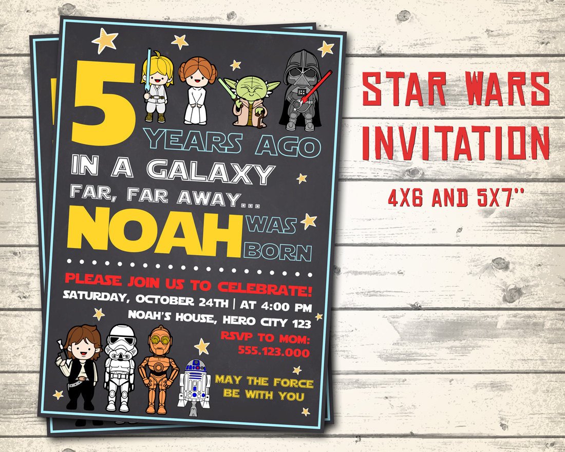 Star Wars invitation Star Wars birthday invitation Star Wars