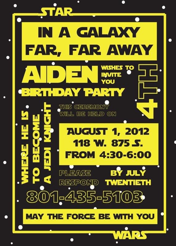Star Wars Birthday Party Invitation by susieandme on Etsy