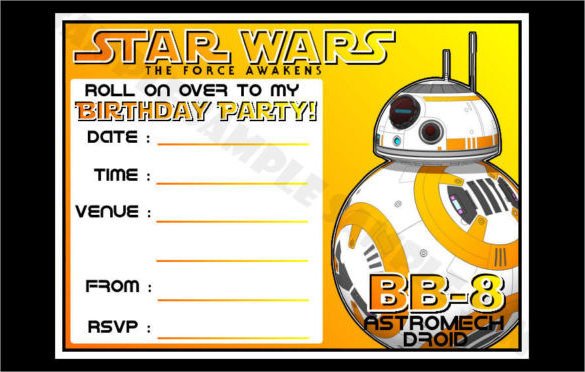 20 Star Wars Birthday Invitation Template Word PSD