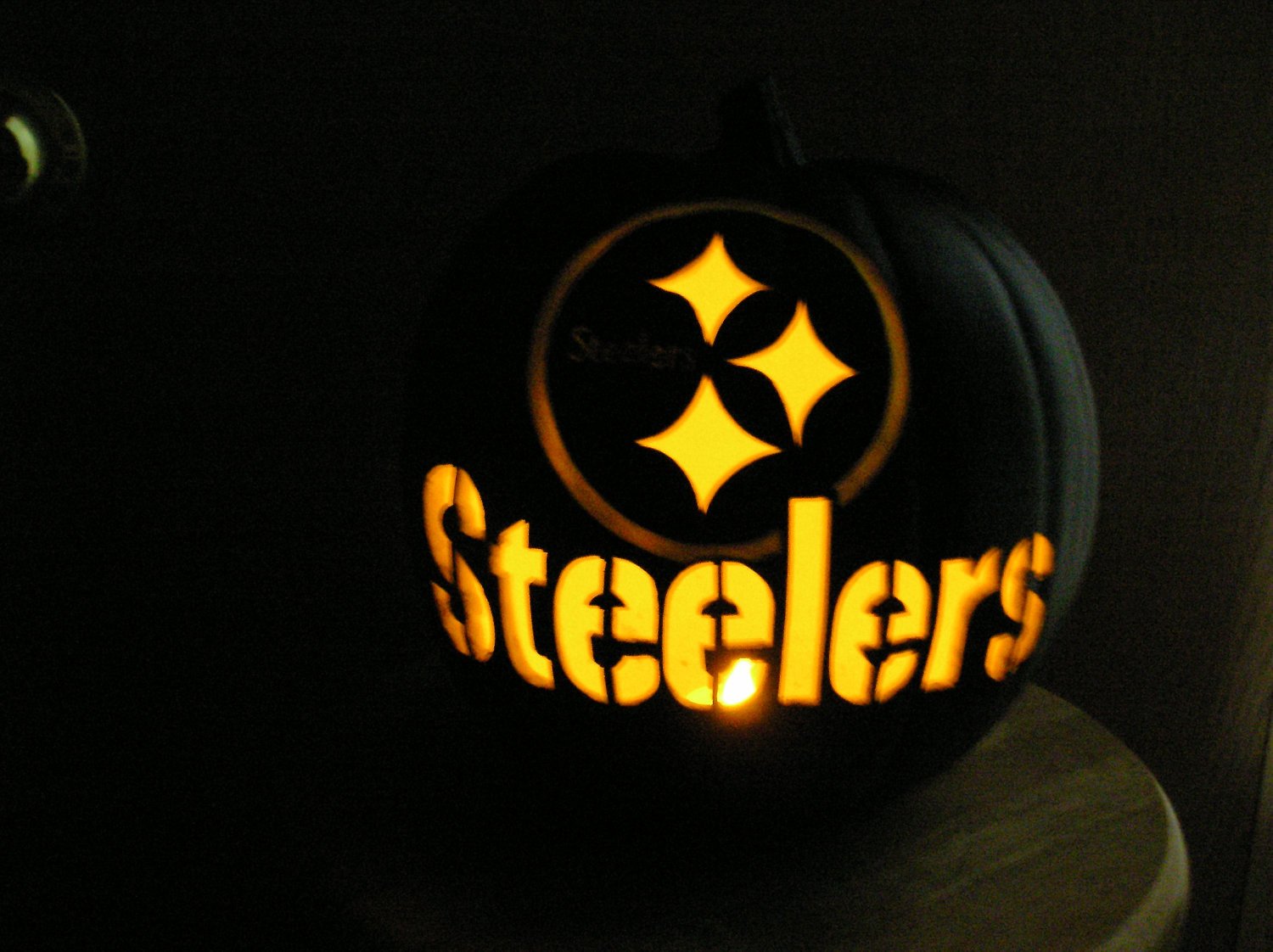 Black Carved Pittsburgh Steelers Pumpkin