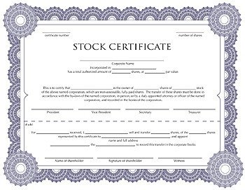 Free corporation stock certificate template for you to