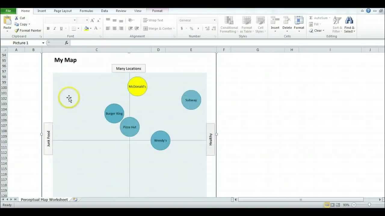 How to use the Excel template to create perceptual maps