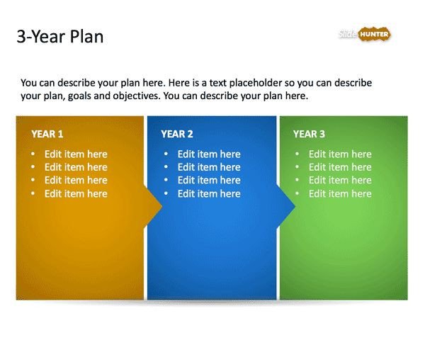 3 Year Strategic Plan PowerPoint Template is a free