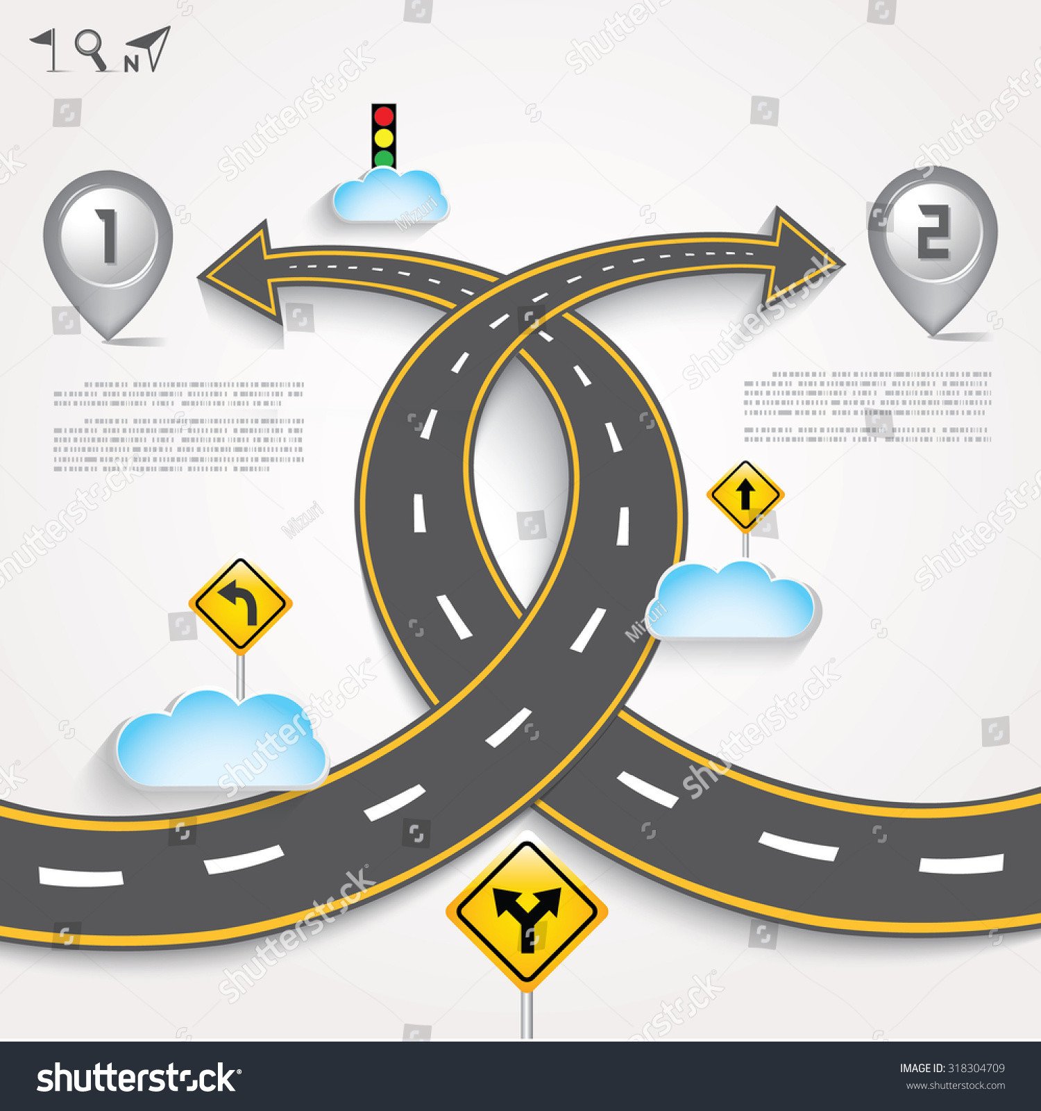 Design Road & Street Template Background And Map Pointer