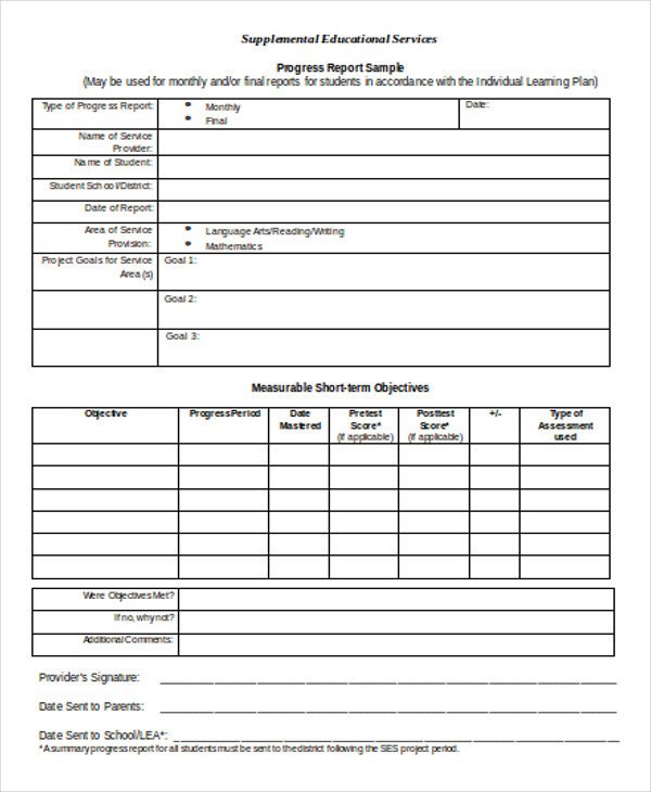 9 Monthly Student Report Templates Free Word PDF