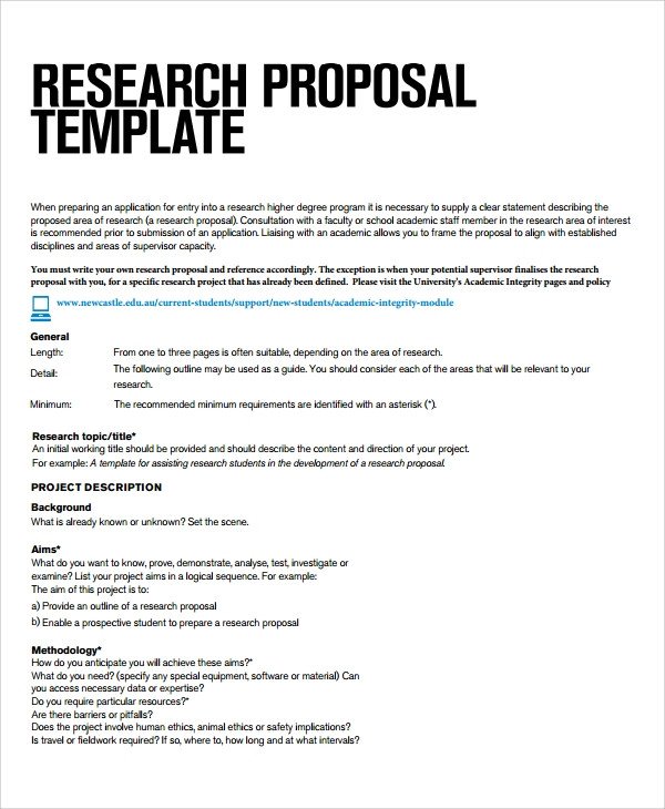 Sample Research Project Template 7 Free Documents