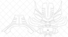 Mortal Kombat Saibot Sub Zero Mask DIY PDF template