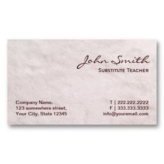 1000 images about Substitute Teacher Business Cards on