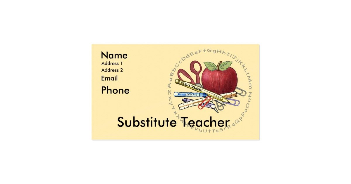 Substitute Teacher Business Card