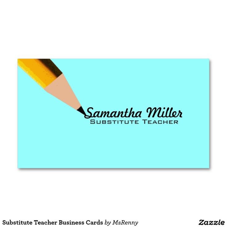 Substitute Teacher Business Cards Zazzle