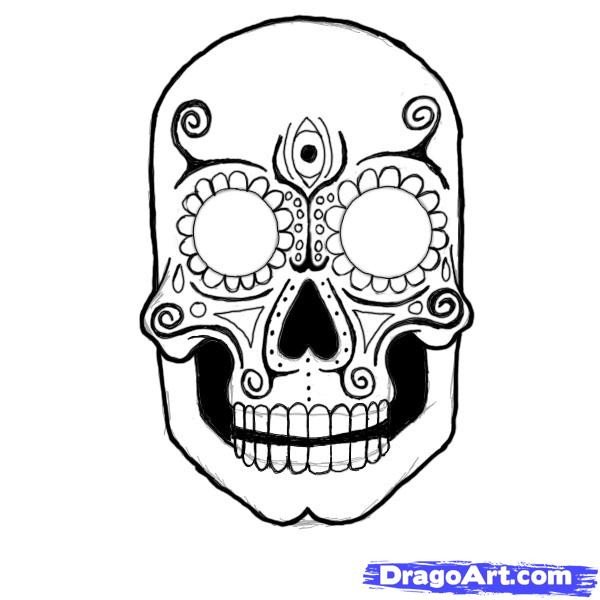 How to Draw a Sugar Skull Step by Step Skulls Pop