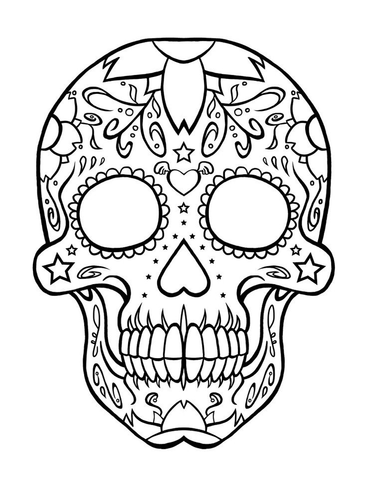 Sugar Skull Coloring Page AZ Coloring Pages