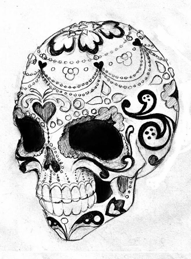 Sugar skull tattoo stencil 19 dia de los muertos