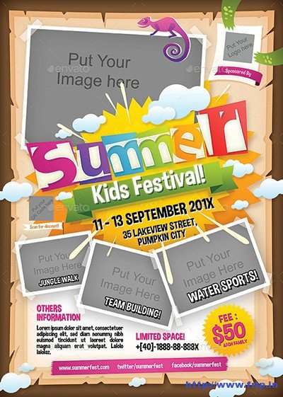 50 Best Kids Summer Camp Flyer Print Templates 2019