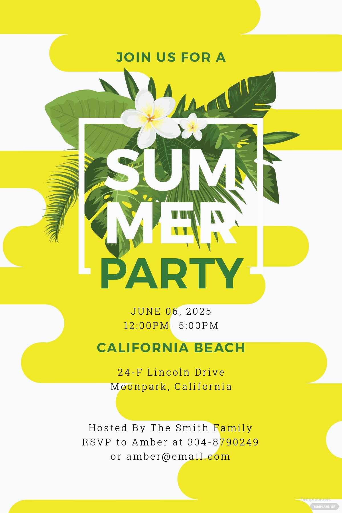Free Summer Party Invitation Template in Microsoft Word