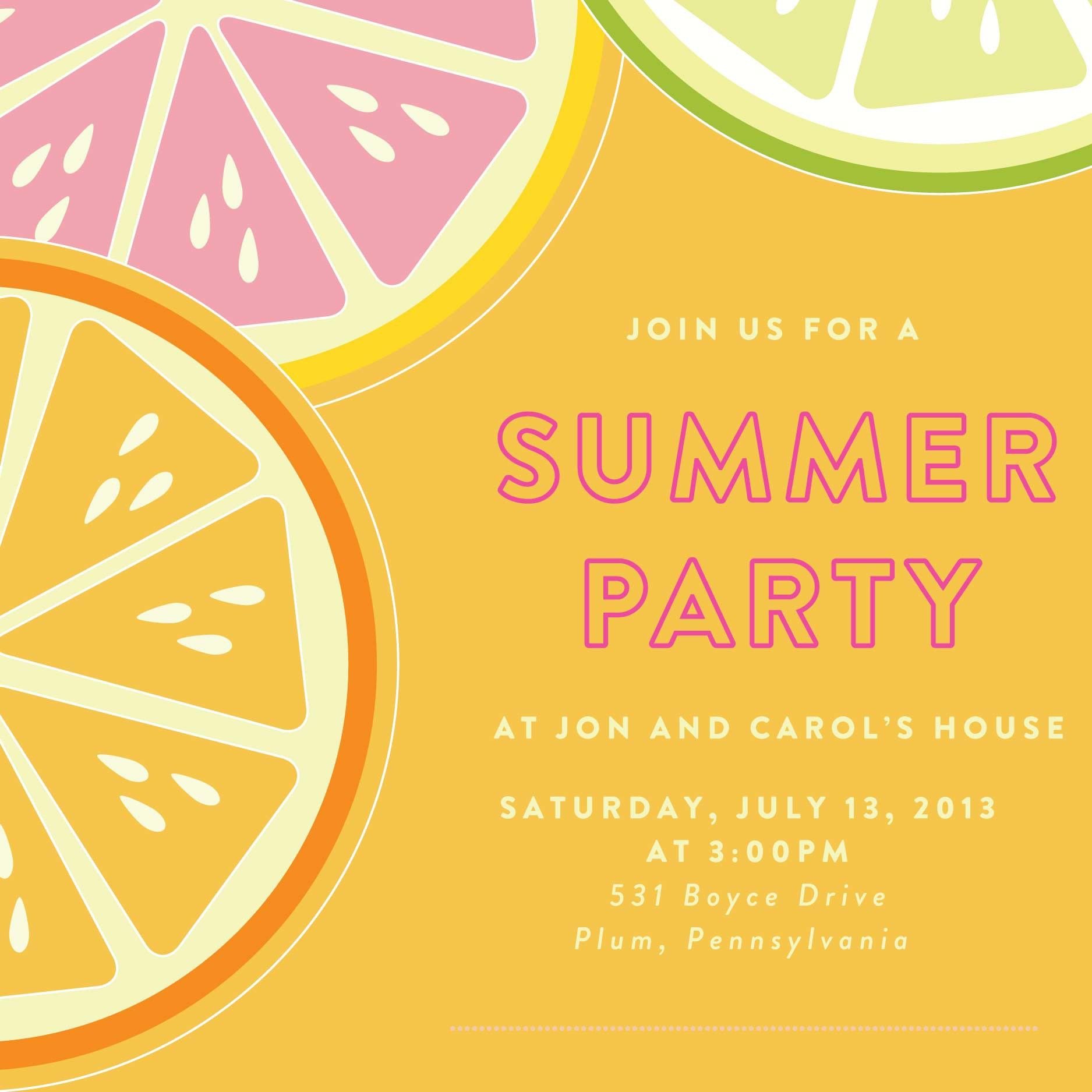 summer bbq party invitation template