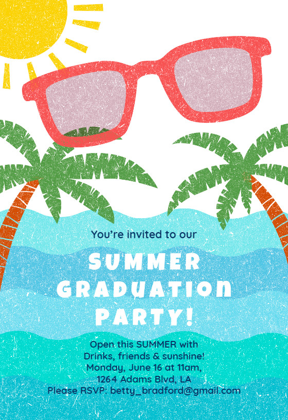 Summer Graduation Party Graduation Party Invitation