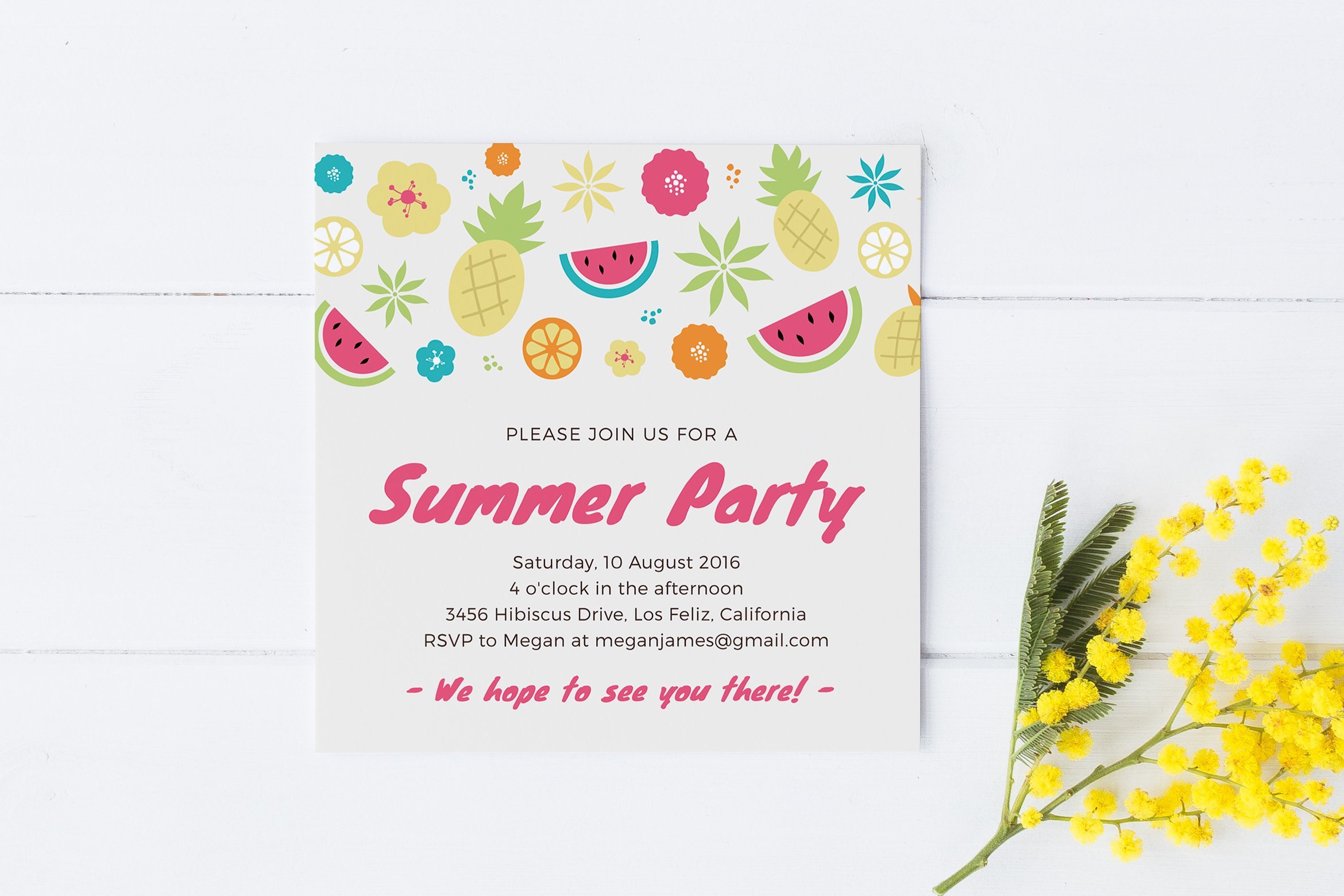 Summer Party Invitation Template Invitation Templates