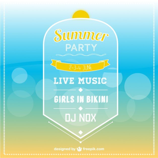 Summer party invitation template Vector