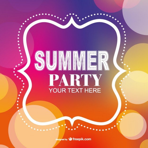 Summer party poster invitation template Vector