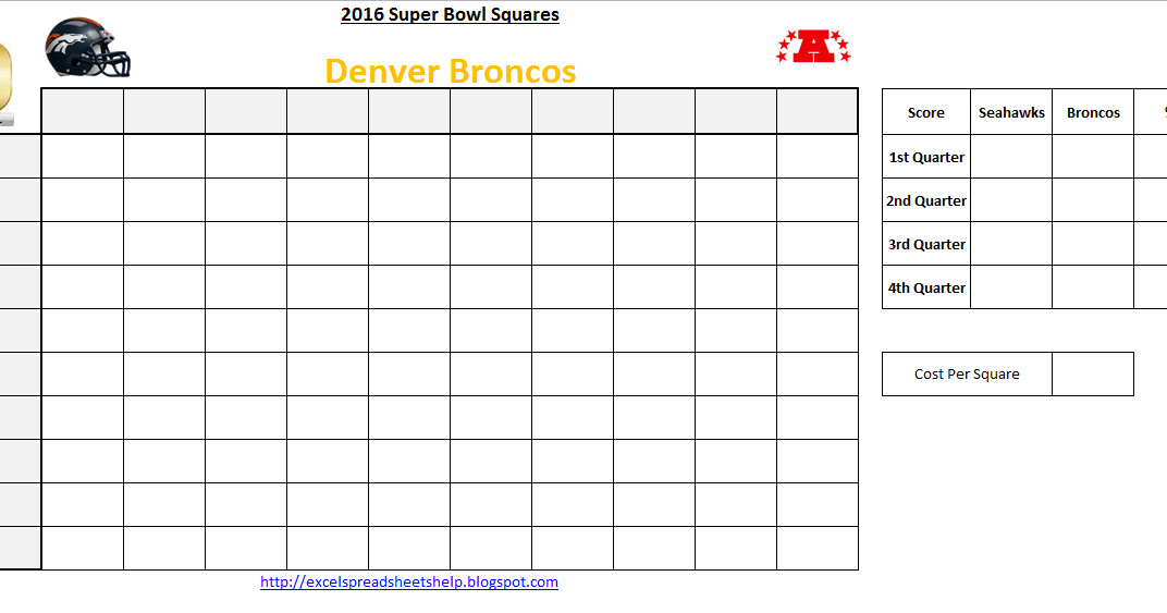 Excel Spreadsheets Help Super Bowl Squares 2016 Excel