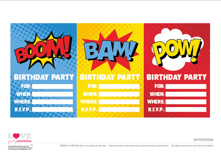 Free Superhero Party Printables