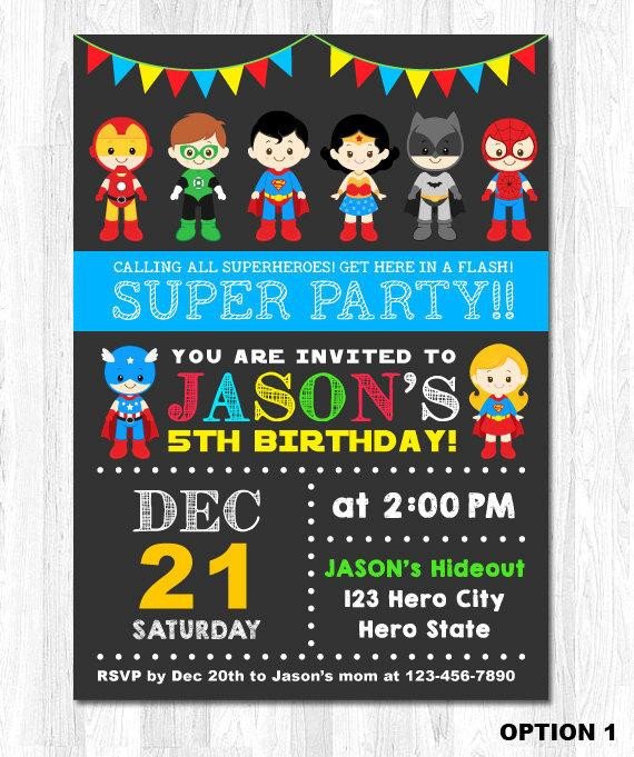 Superhero Invitation Superhero Birthday Invitation by