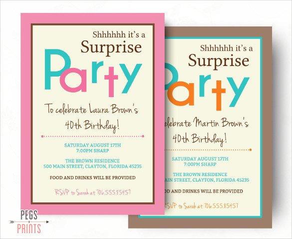 26 Surprise Birthday Invitation Templates – Free Sample