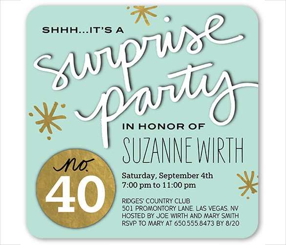 26 Surprise Birthday Invitation Templates – Free Sample