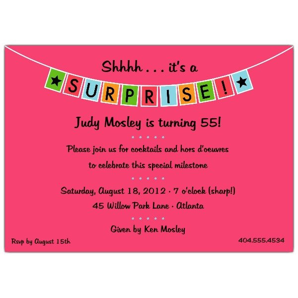 FREE Surprise Birthday Party Invitations Templates