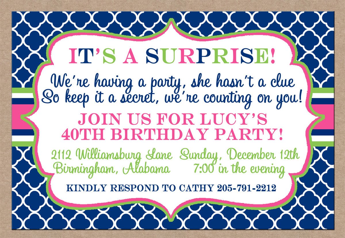 Surprise Birthday Party Invitations Templates FREE