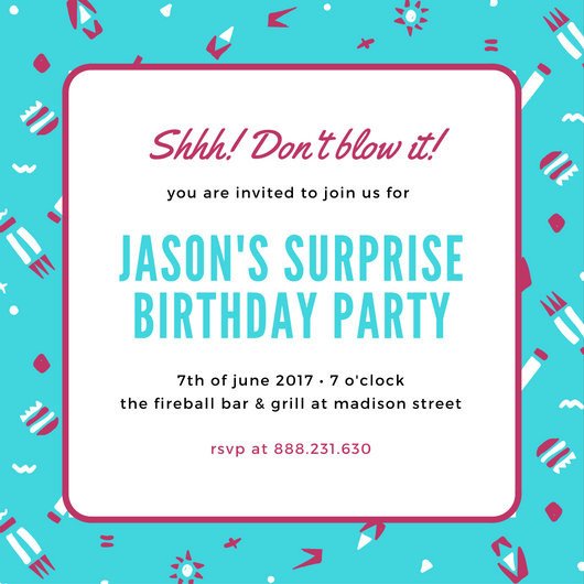 Surprise Party Invitation Templates Canva