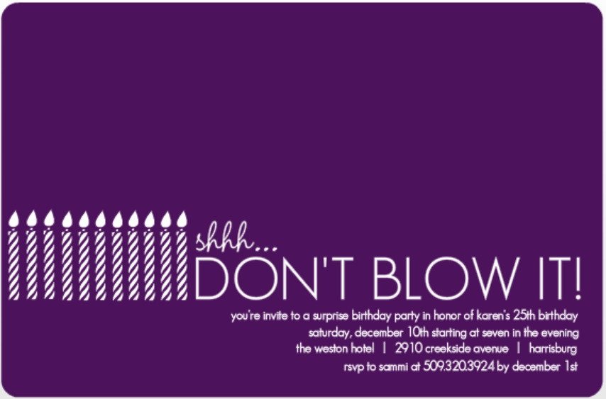 Surprise Party Invitation Wording Ideas From PurpleTrail