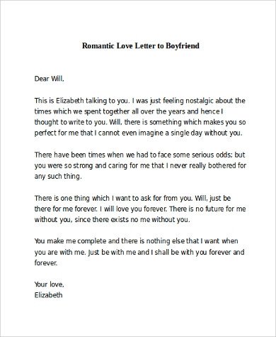 Sample Romantic Love Letter 8 Examples in Word