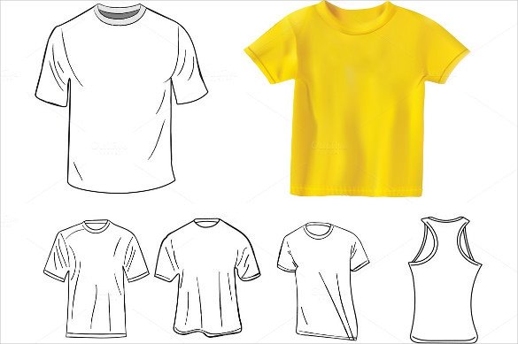 19 Blank T Shirt Templates PSD Vector EPS AI