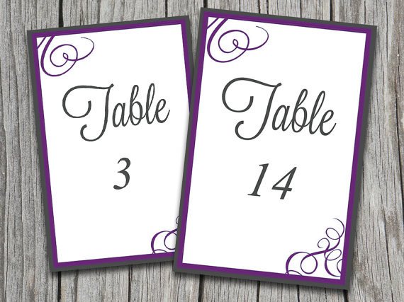 INSTANT DOWNLOAD Bordered Flourish "Amy" Table Number