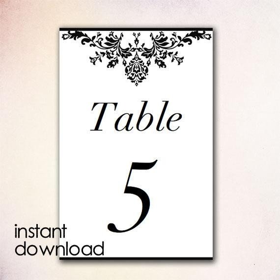 Items similar to DIY Table Numbers Template Instant
