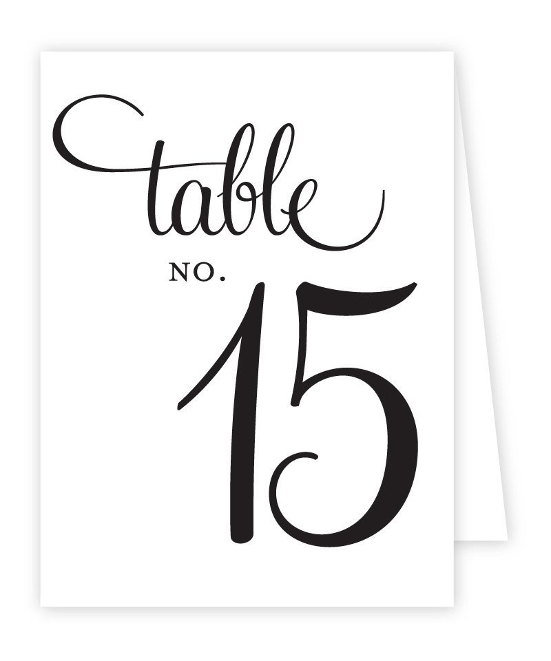 Reception Table Numbers Printable Tent Style