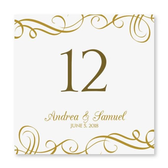 Wedding Table Number Card Template INSTANT by KarmaKWeddings