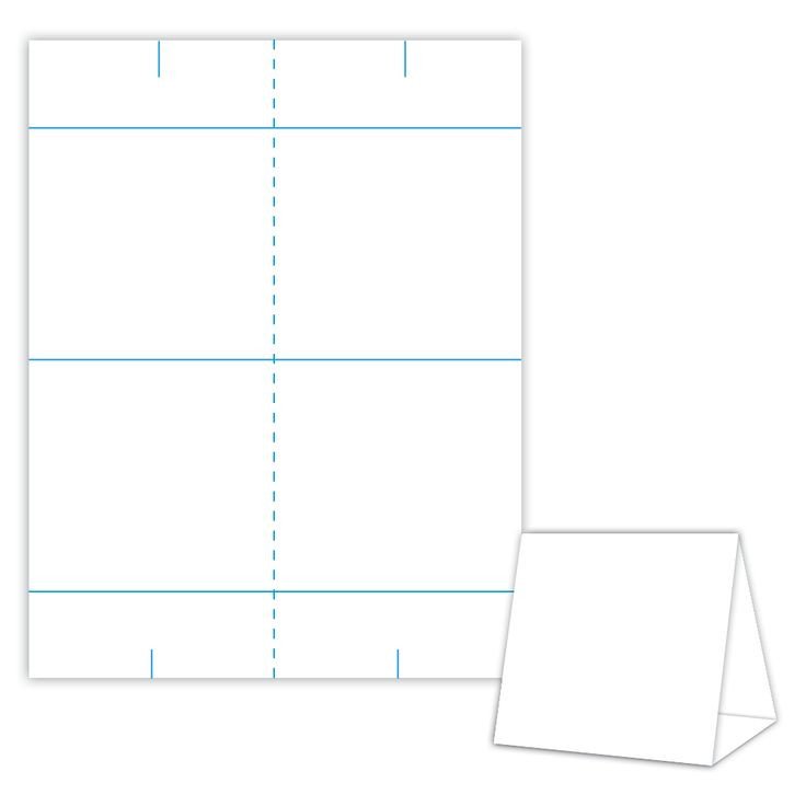 Table Tent Design Template Blank Table Tent White
