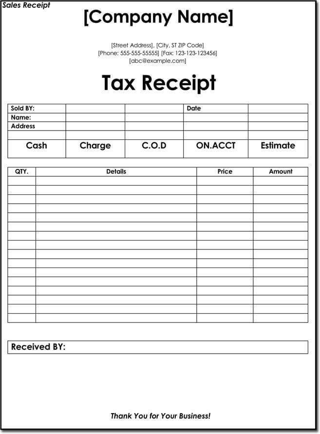 10 Tax Receipt Templates Donation Tax In e Tax