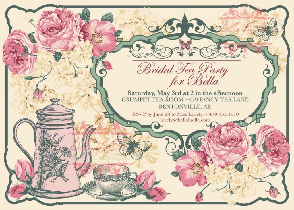 Free Vintage Tea Party Invitation Template