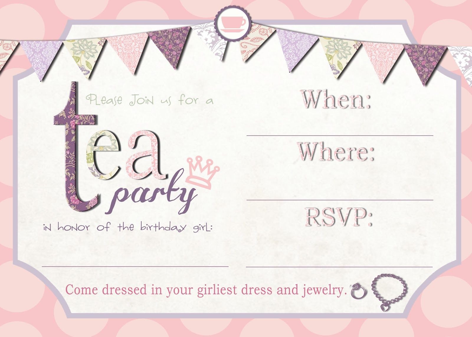 Tea Party Invitation Template Download – InviteTown