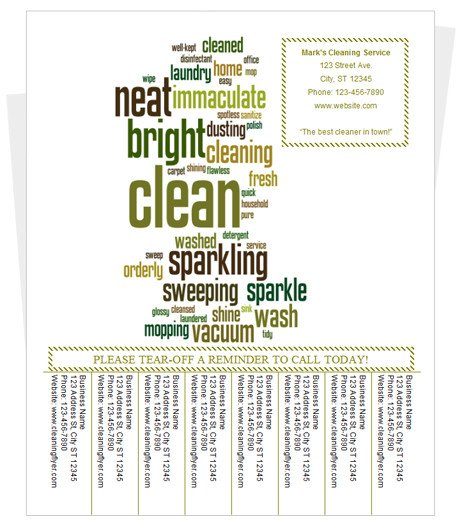 Tear off Tabs cleaning Flyer Template by CleaningFlyer