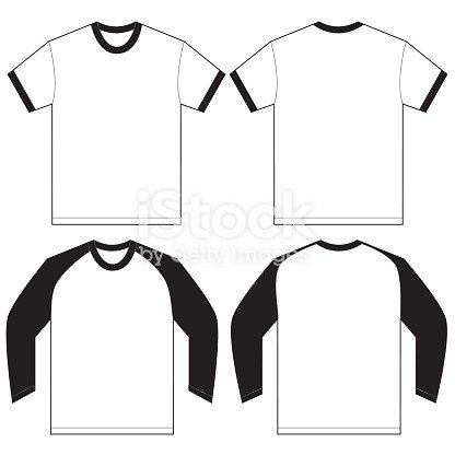 Black White Ringer Tshirt Design Template Stock Vector Art