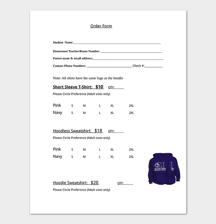 T Shirt Order Form Template 17 Word Excel PDF