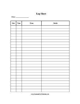 5 Log Sheet Templates Free Sample Templates
