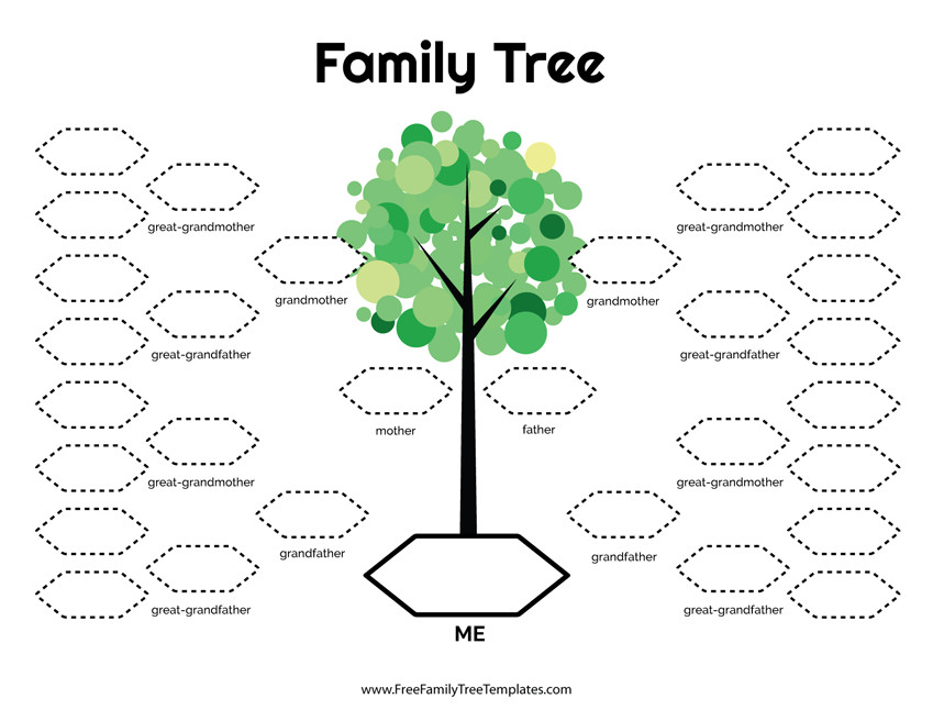 5 Generation Family Tree Template – Free Family Tree Templates