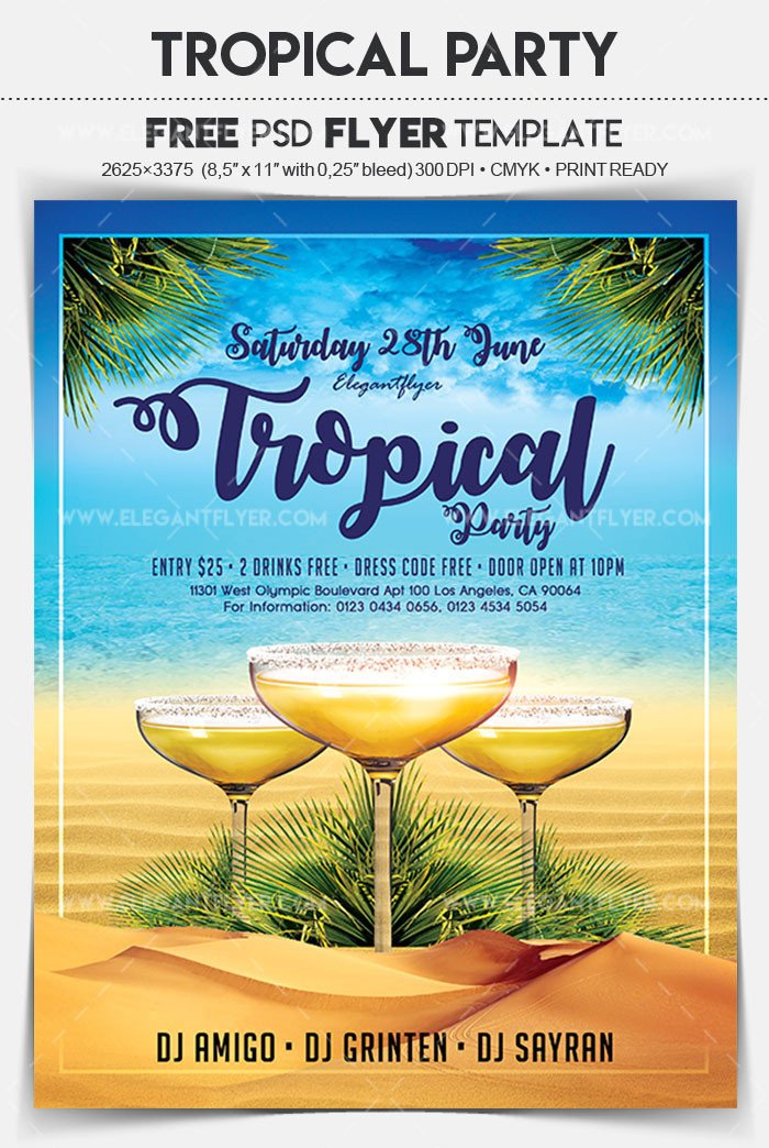 30 Premium & Free PSD Summer Party Flyer Templates for