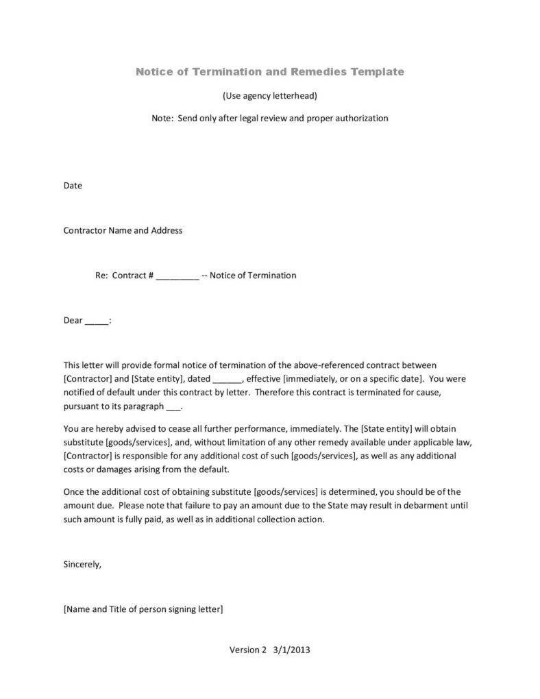 10 Business Termination Letters Free Word PDF Excel